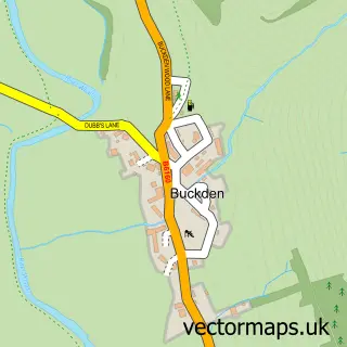 Street map sample of Buckden, North Yorkshire