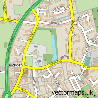 Street map sample of Buckden, Cambridgeshire