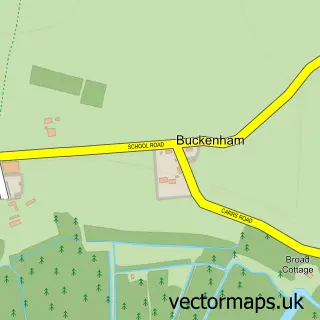 Street map sample of Buckenham, Norfolk