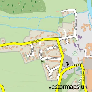 Street map sample of Buckfast, Devon