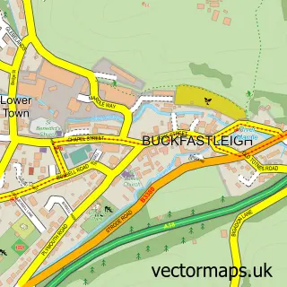 Street map sample of Buckfastleigh, Devon
