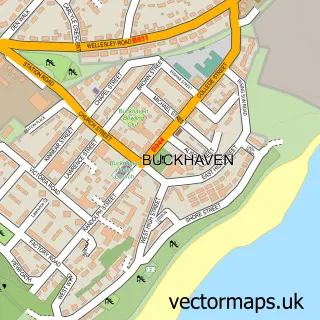 Street map sample of Buckhaven, Fife