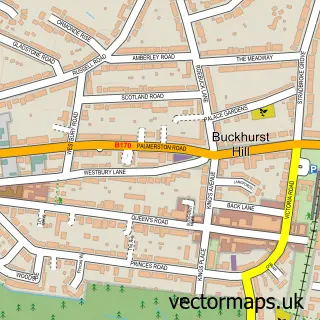 Street map sample of Buckhurst Hill, Essex