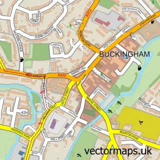 Street map sample of Buckingham, Buckinghamshire