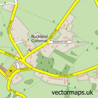 Street map sample of Buckland Common, Buckinghamshire