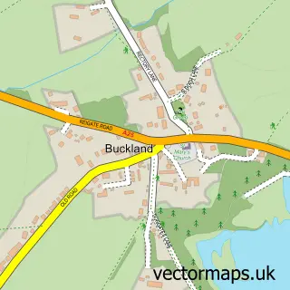 Street map sample of Buckland, Surrey
