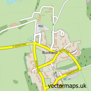 Street map sample of Buckland, Oxfordshire