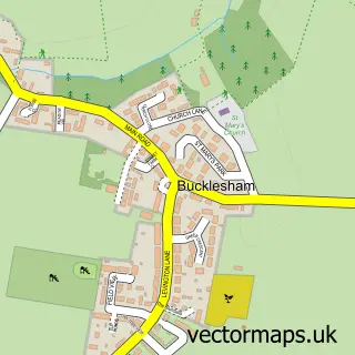 Street map sample of Bucklesham, Suffolk