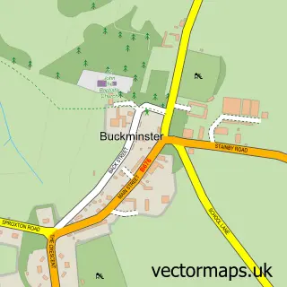 Street map sample of Buckminster, Leicestershire
