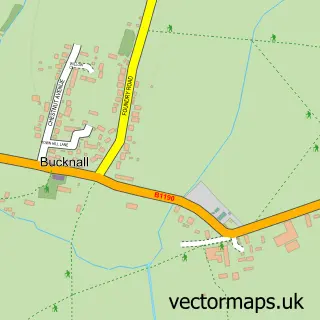 Street map sample of Bucknall, Lincolnshire
