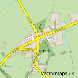 Street map sample of Bucknell, Oxfordshire