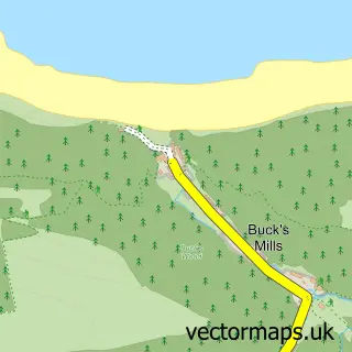 Street map sample of Bucks Mills, Devon