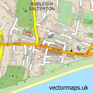 Street map sample of Budleigh Salterton, Devon