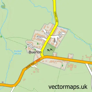 Street map sample of Buerton, Cheshire