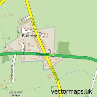 Street map sample of Bulkeley, Cheshire