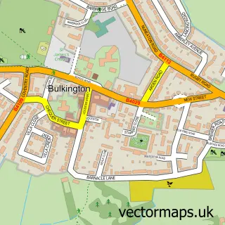 Street map sample of Bulkington, Warwickshire