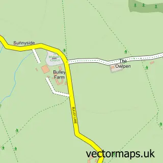 Street map sample of Bulley, Gloucestershire