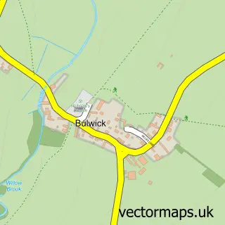 Street map sample of Bulwick, Northamptonshire