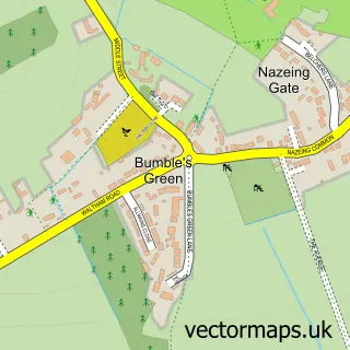 Street map sample of Bumble's Green, Essex