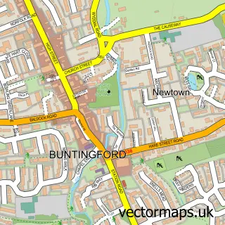 Street map sample of Buntingford, Hertfordshire