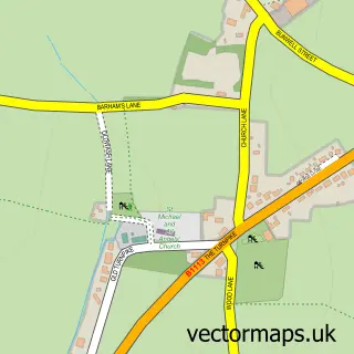 Street map sample of Bunwell, Norfolk