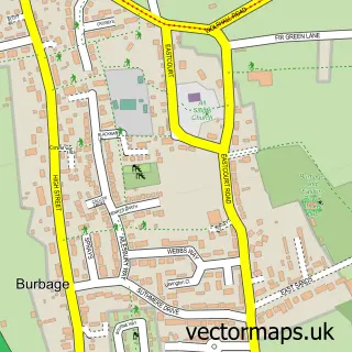Street map sample of Burbage, Wiltshire