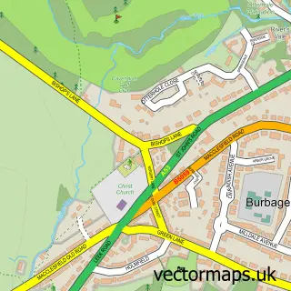 Street map sample of Burbage, Derbyshire