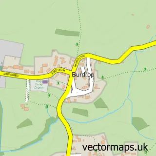 Street map sample of Burdrop, Oxfordshire