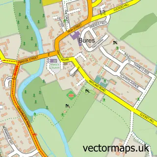 Street map sample of Bures, Suffolk
