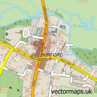 Street map sample of Burford, Oxfordshire
