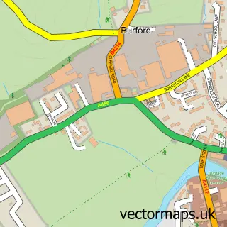 Street map sample of Burford, Shropshire
