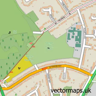 Street map sample of Burgh Heath, Surrey