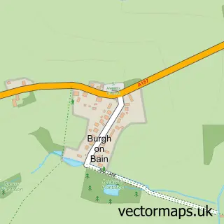 Street map sample of Burgh on Bain, Lincolnshire