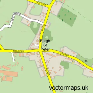 Street map sample of Burgh St Peter, Norfolk