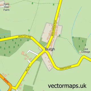 Street map sample of Burgh, Suffolk