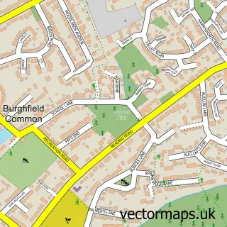 Street map sample of Burghfield Common, Berkshire