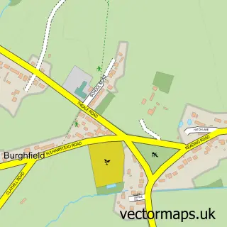 Street map sample of Burghfield, Berkshire