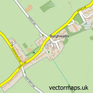 Street map sample of Burghwallis, South Yorkshire
