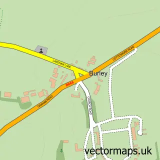 Street map sample of Burley on the Hill, Rutland