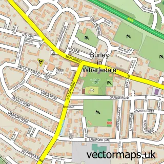 Street map sample of Burley-in-Wharfedale, West Yorkshire