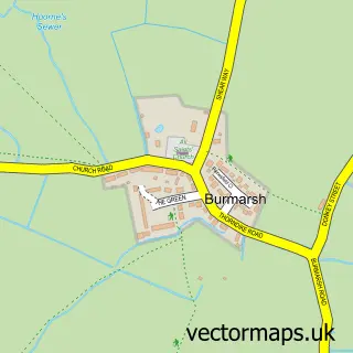 Street map sample of Burmarsh, Kent