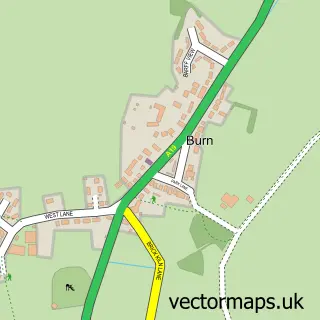 Street map sample of Burn, North Yorkshire