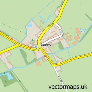 Street map sample of Burnby, East Riding of Yorkshire