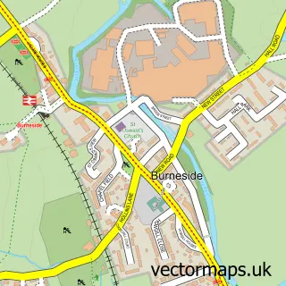 Street map sample of Burneside, Cumbria
