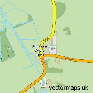 Street map sample of Burnham Overy, Norfolk