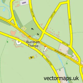 Street map sample of Burnham Thorpe, Norfolk