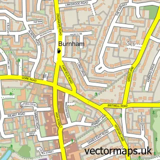 Street map sample of Burnham, Buckinghamshire