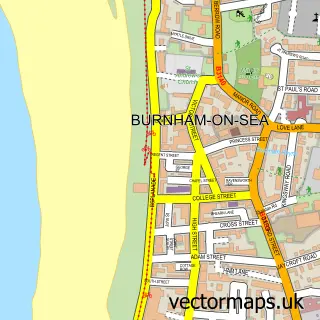 Street map sample of Burnham-on-Sea, Somerset
