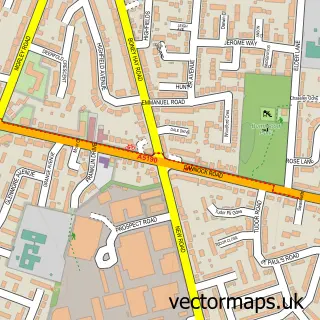 Street map sample of Burntwood, Staffordshire