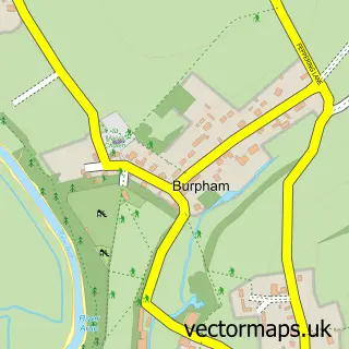 Street map sample of Burpham, West Sussex
